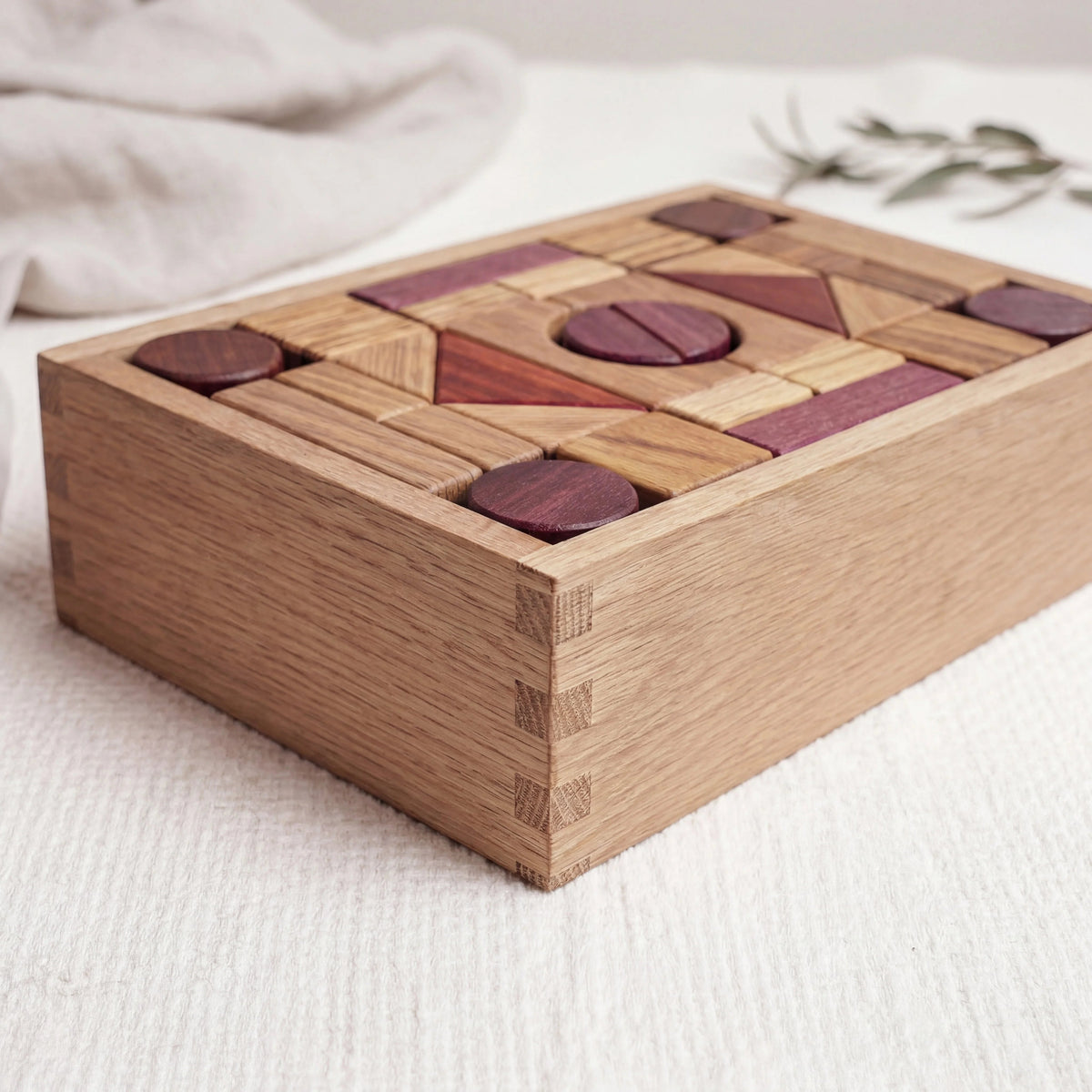 Exotic Hardwood Building Blocks - 60pc Oak Box Set